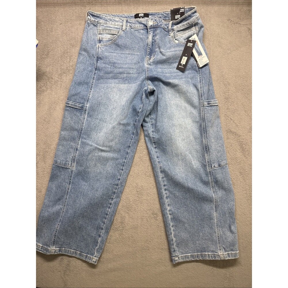 Madden NYC Women’s High Rise Cargo Skater Jeans Relaxed Fit Size 0/cotton-NWT